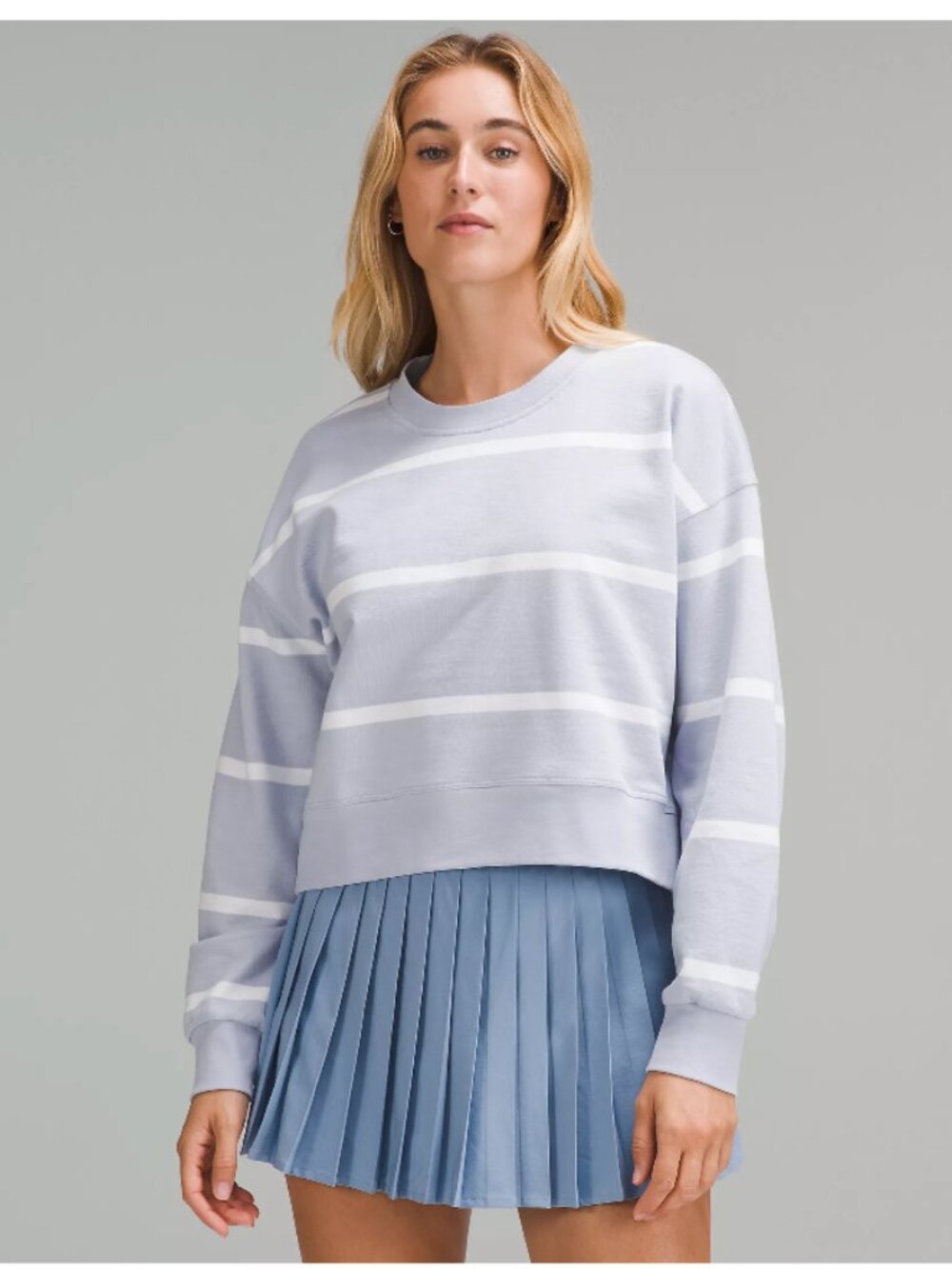 Lululemon Perfectly Oversized Boundless Stripe Blue Linen White